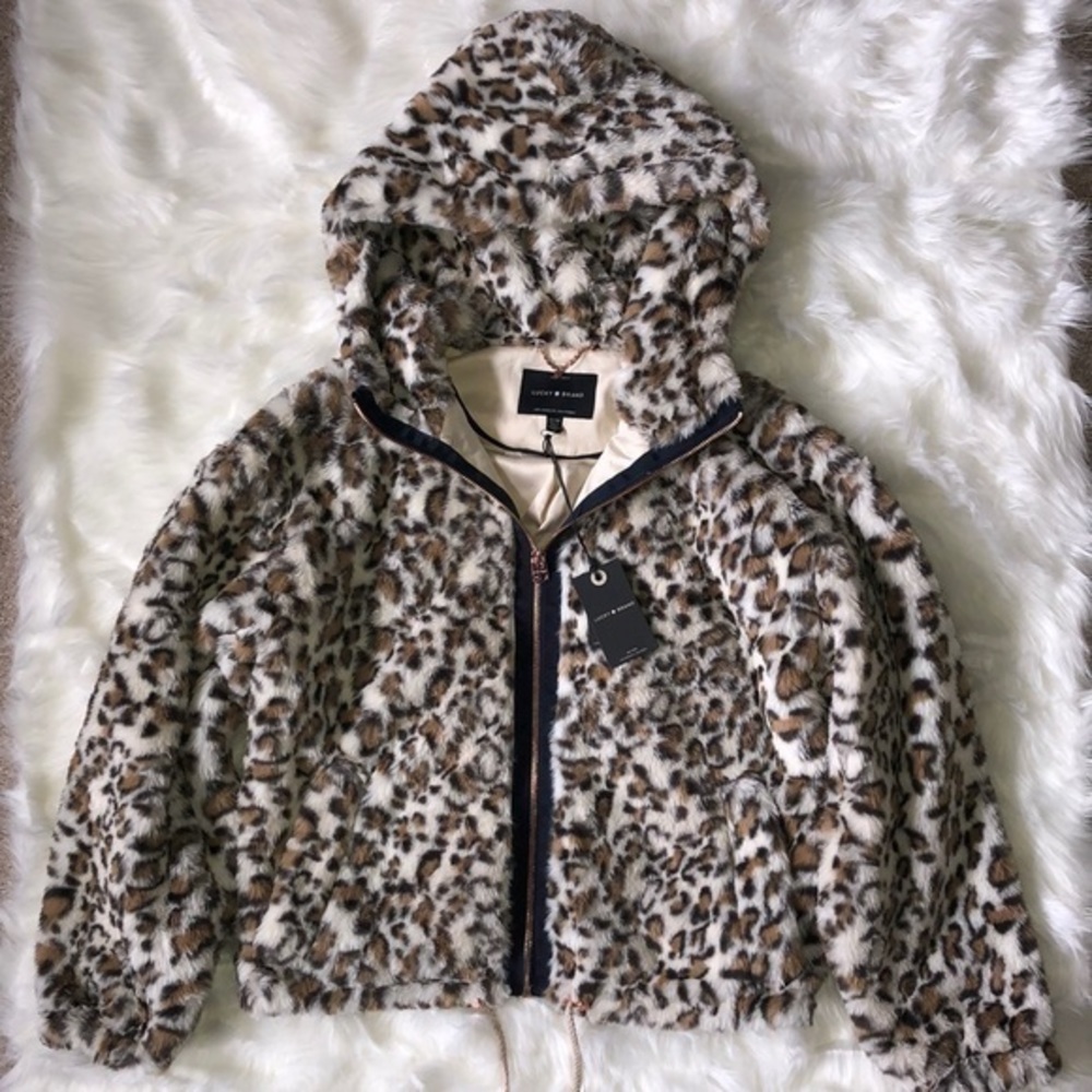 NWT Lucky Brand Faux Fur Jacket